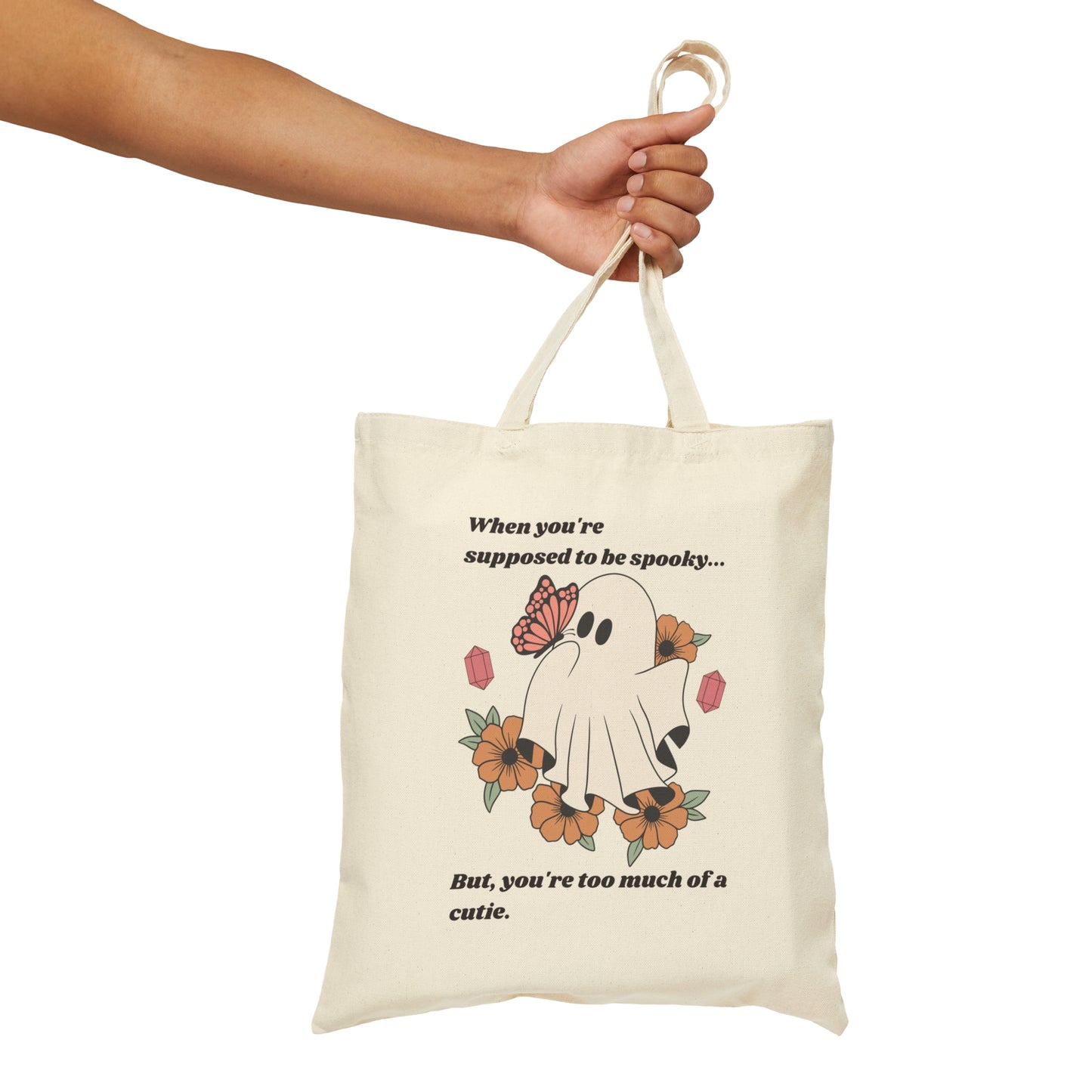 Cutie Ghost Cotton Canvas Tote Bag