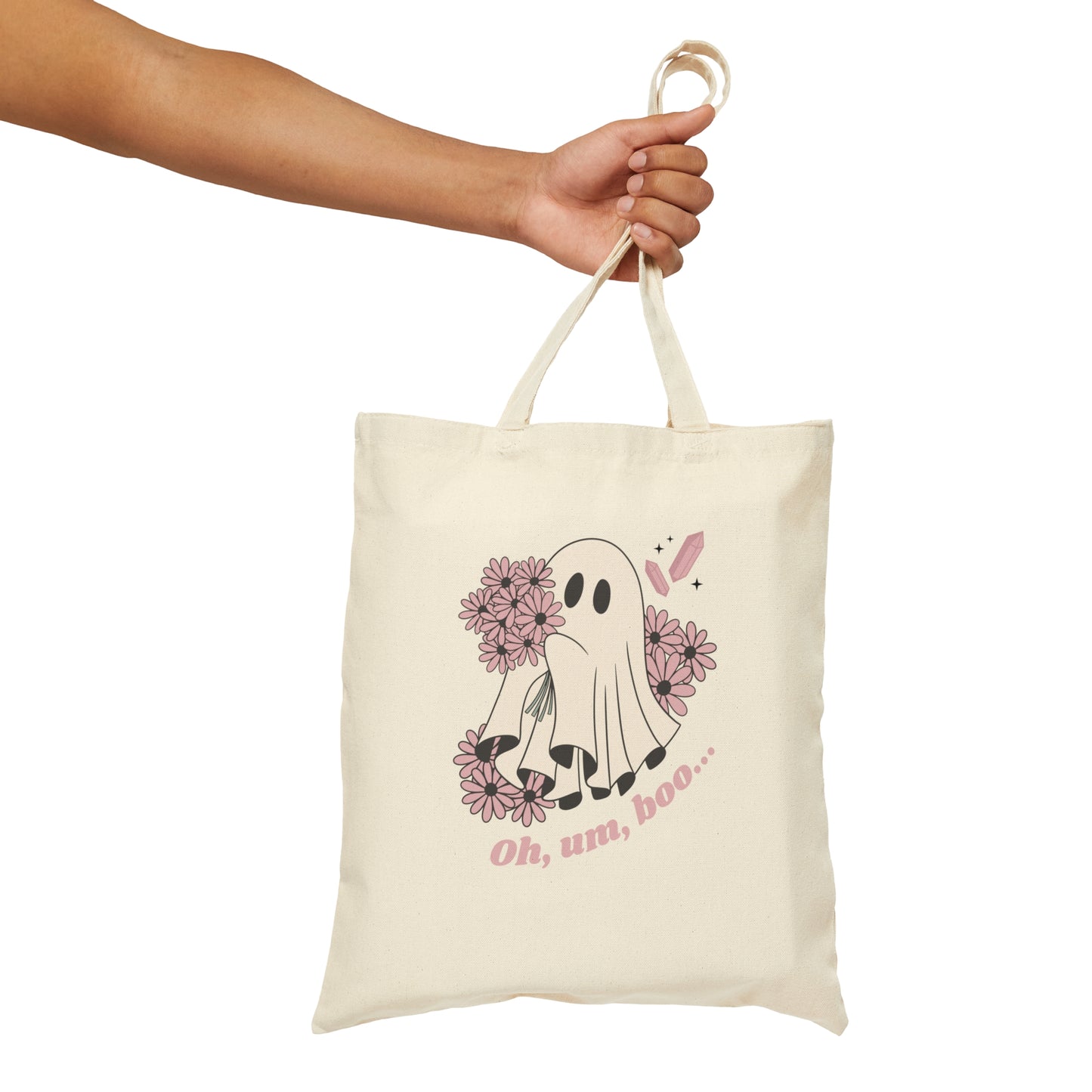 Oh, Um, Boo Ghostie Cotton Canvas Tote Bag