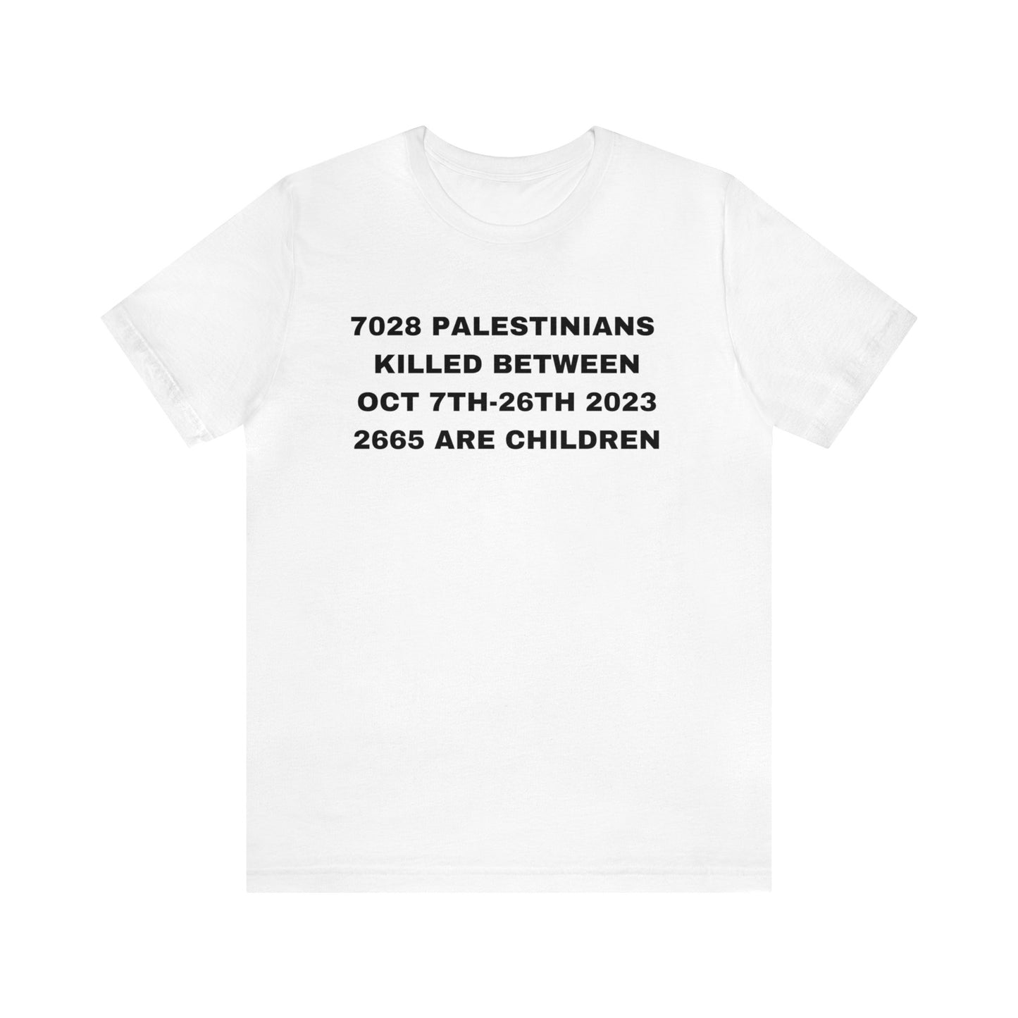 BODY COUNT OF MURDERED PALESTINIANS SO FAR Unisex Jersey Short Sleeve Tee