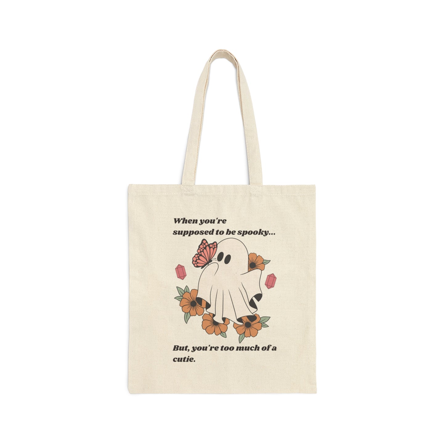 Cutie Ghost Cotton Canvas Tote Bag