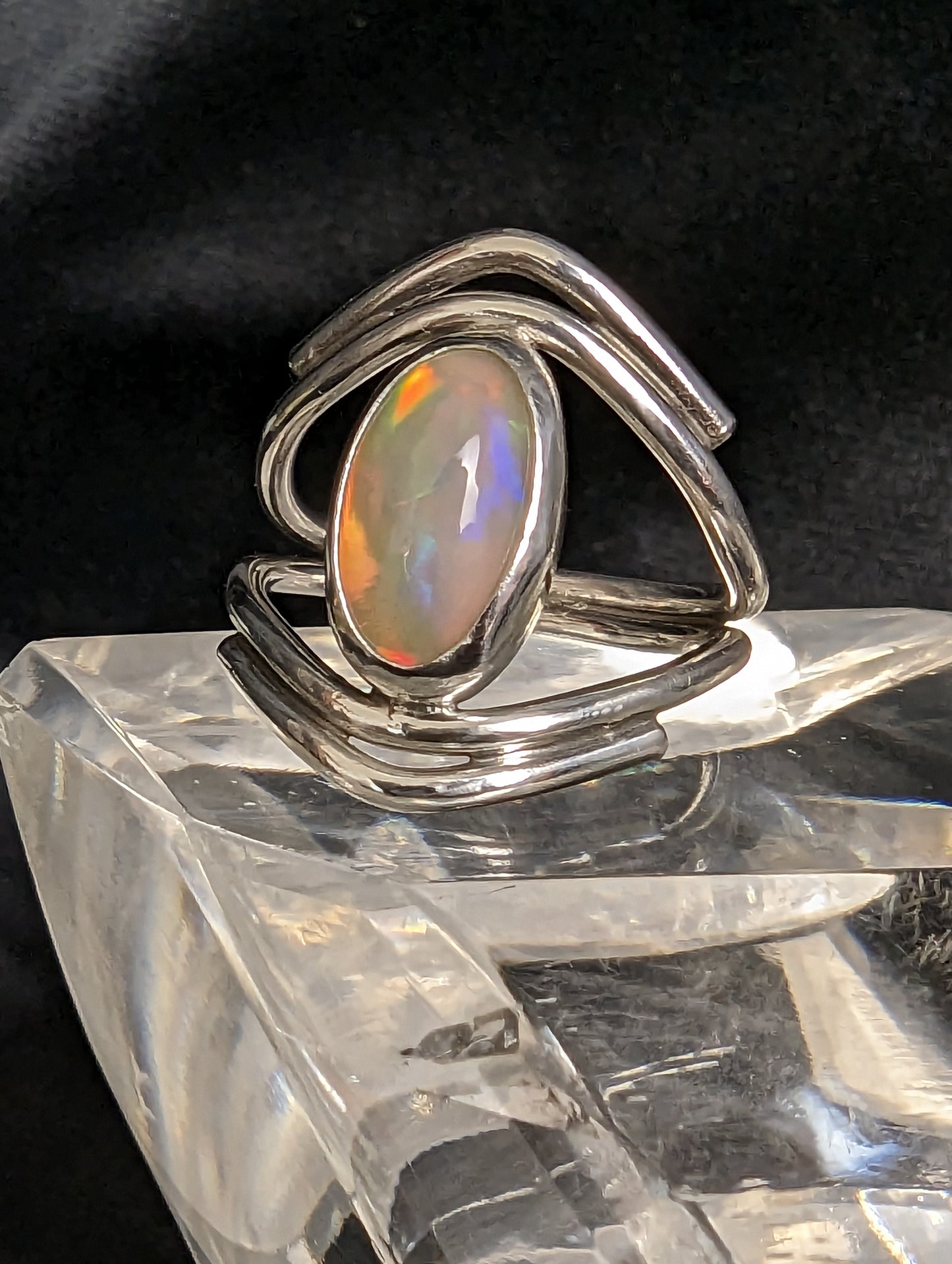 Sterling Silver Opal Ring US Size 6 1/4