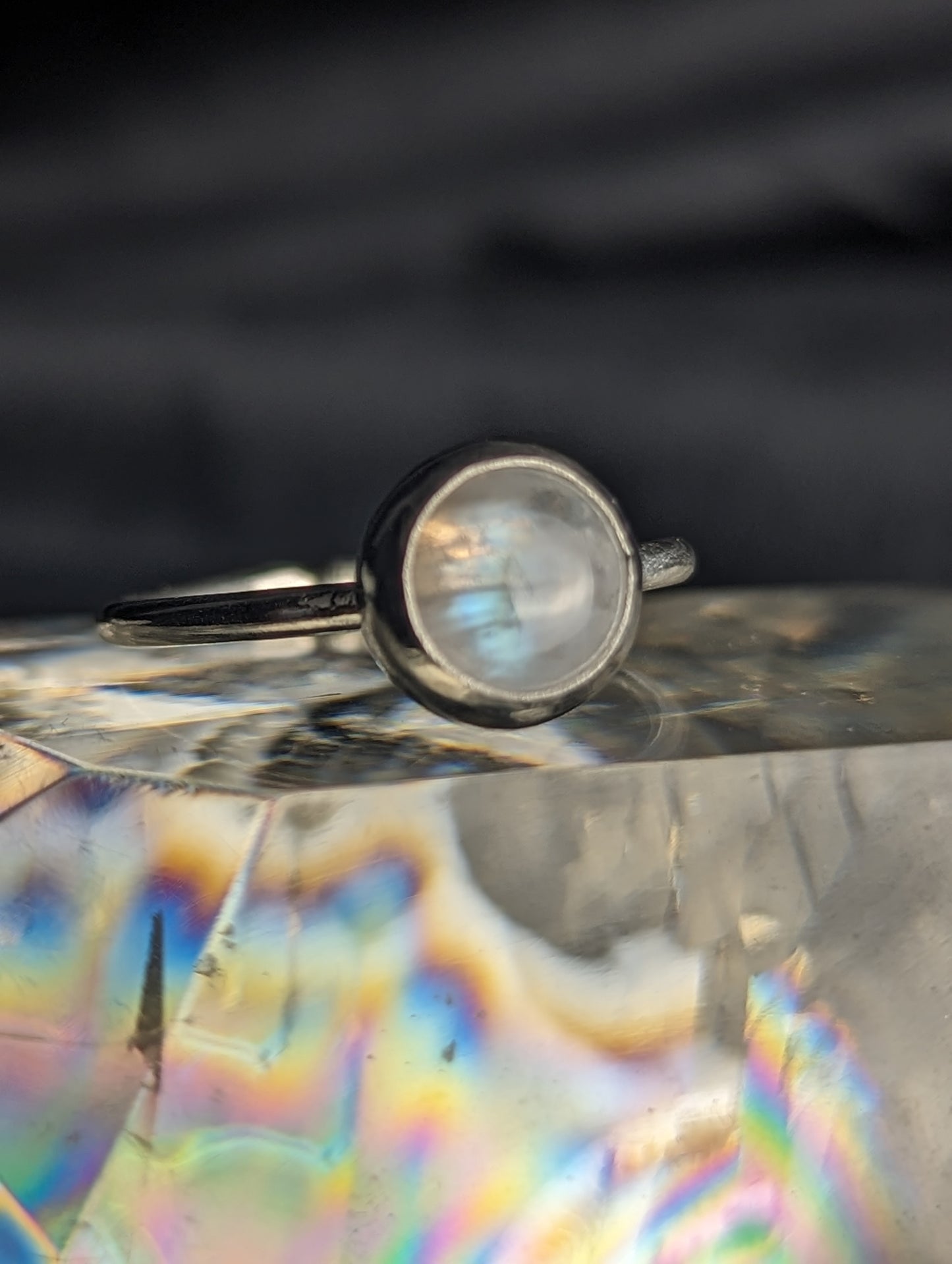 Moonstone Sterling Silver Stacker Ring