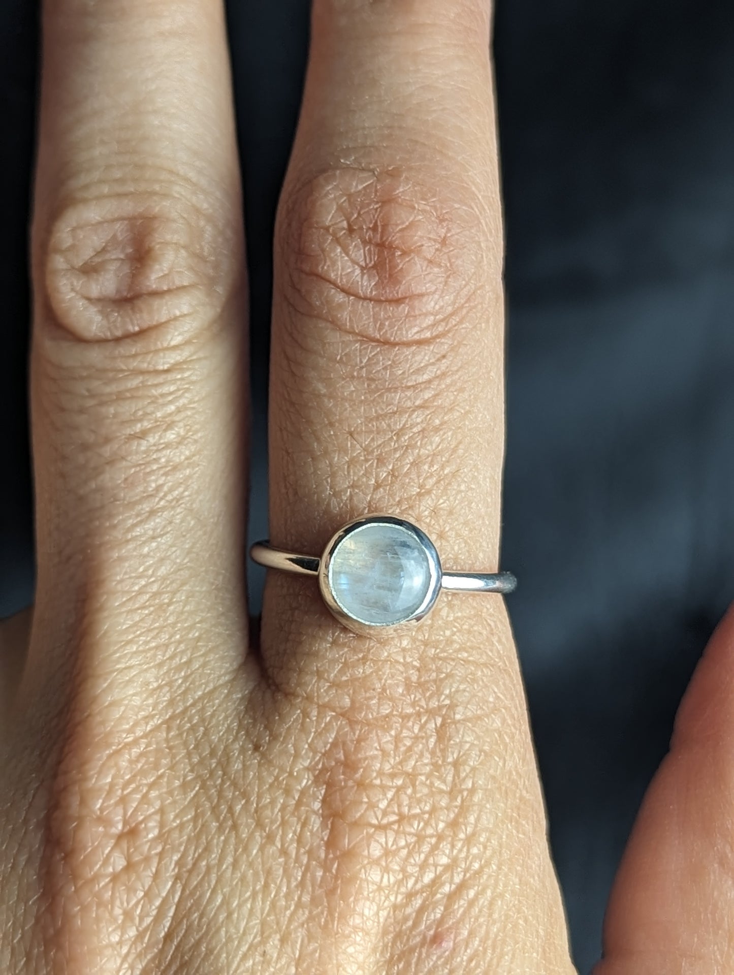 Moonstone Sterling Silver Stacker Ring