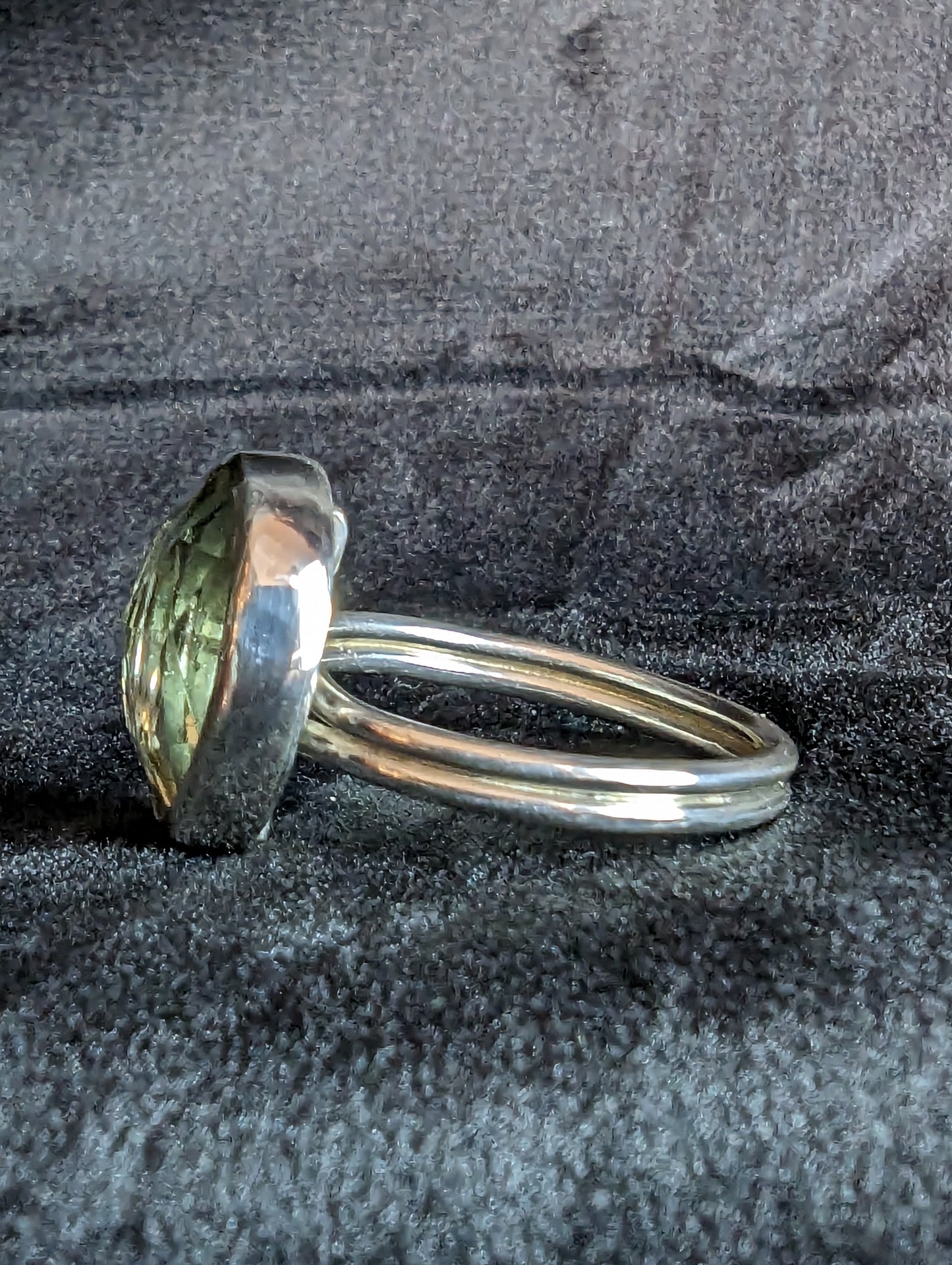 Sterling Silver Prasiolite Starlidescope Ring