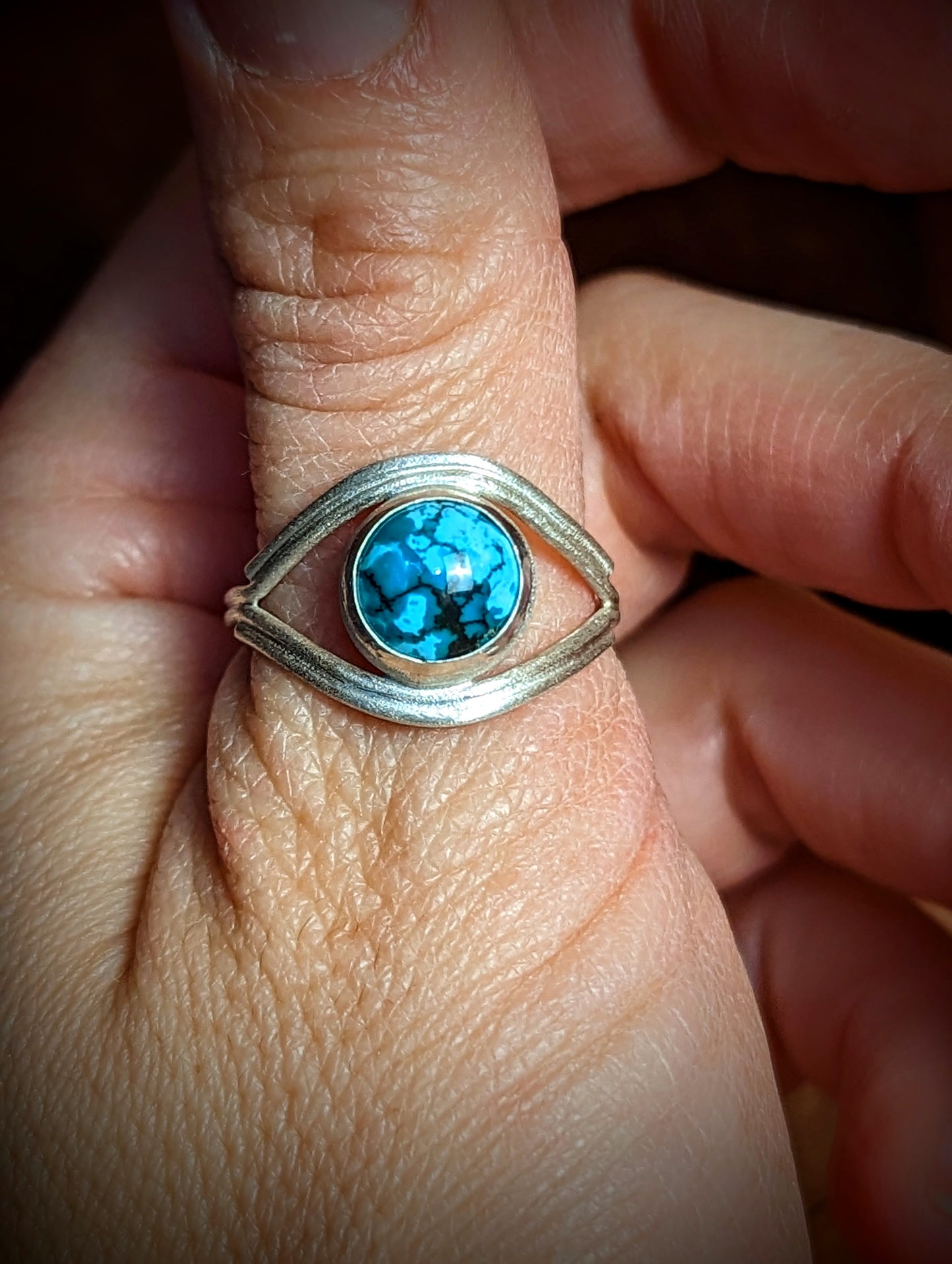 Frosted Polish Third Eye Ring US Size 9 1/4