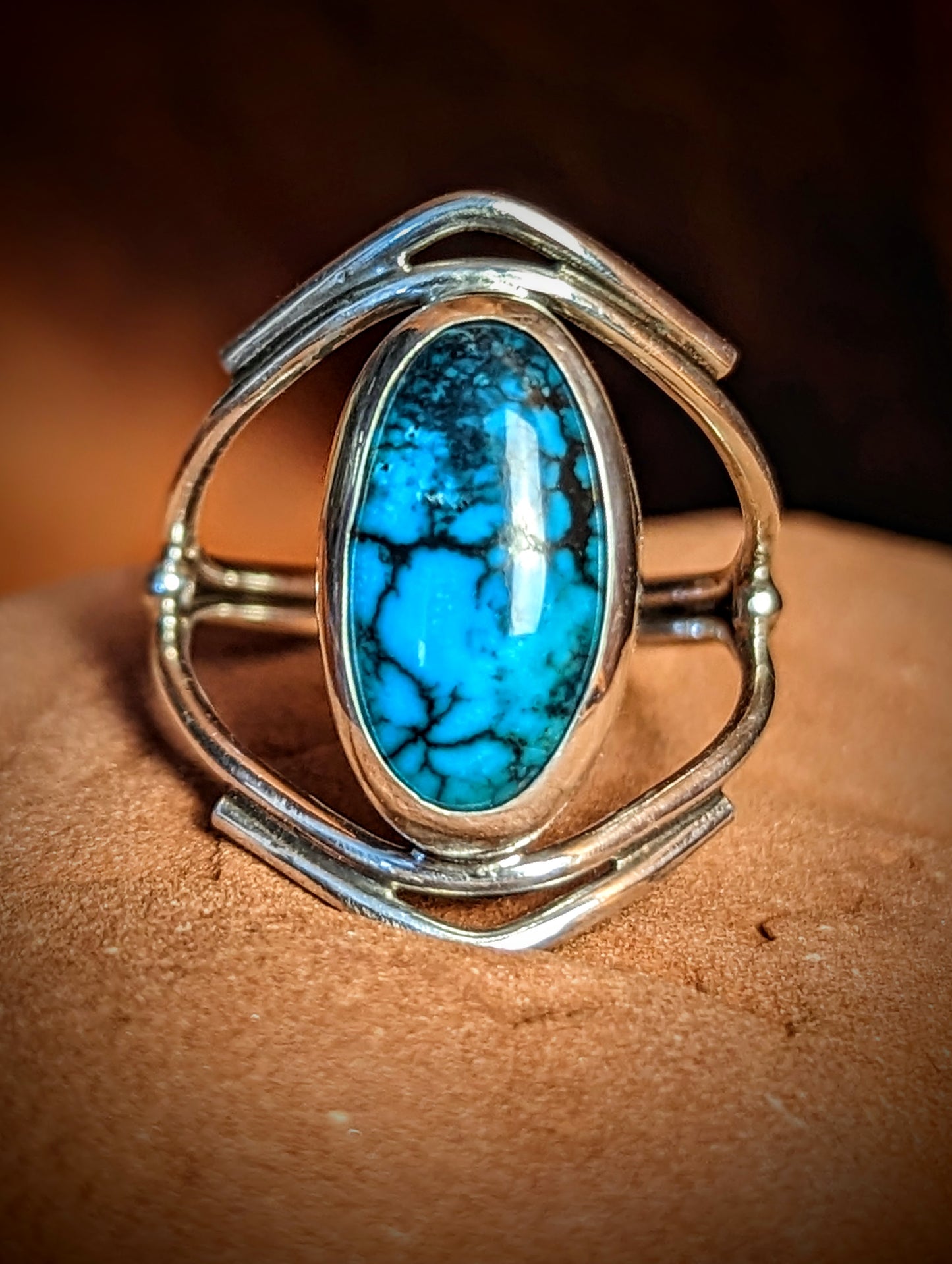 Extreme Oval Turquoise Third Eye Ring Size 9